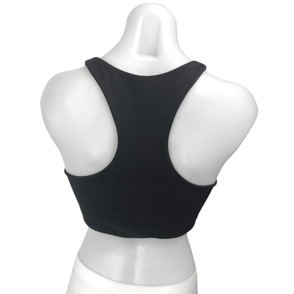 Quince Black Sleeveless Racerback Cami Yoga Gym Sports Bra Crop Tank Top Size M - Picture 2 of 4
